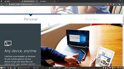 screenshot of OneDrive website