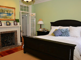 historic bedroom with fireplace