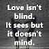 Love isn't blind. It sees but it doesn't mind. 