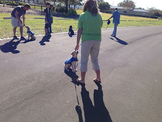 Little Lightening is paying rapt attention to what raiser Karen is telling her.