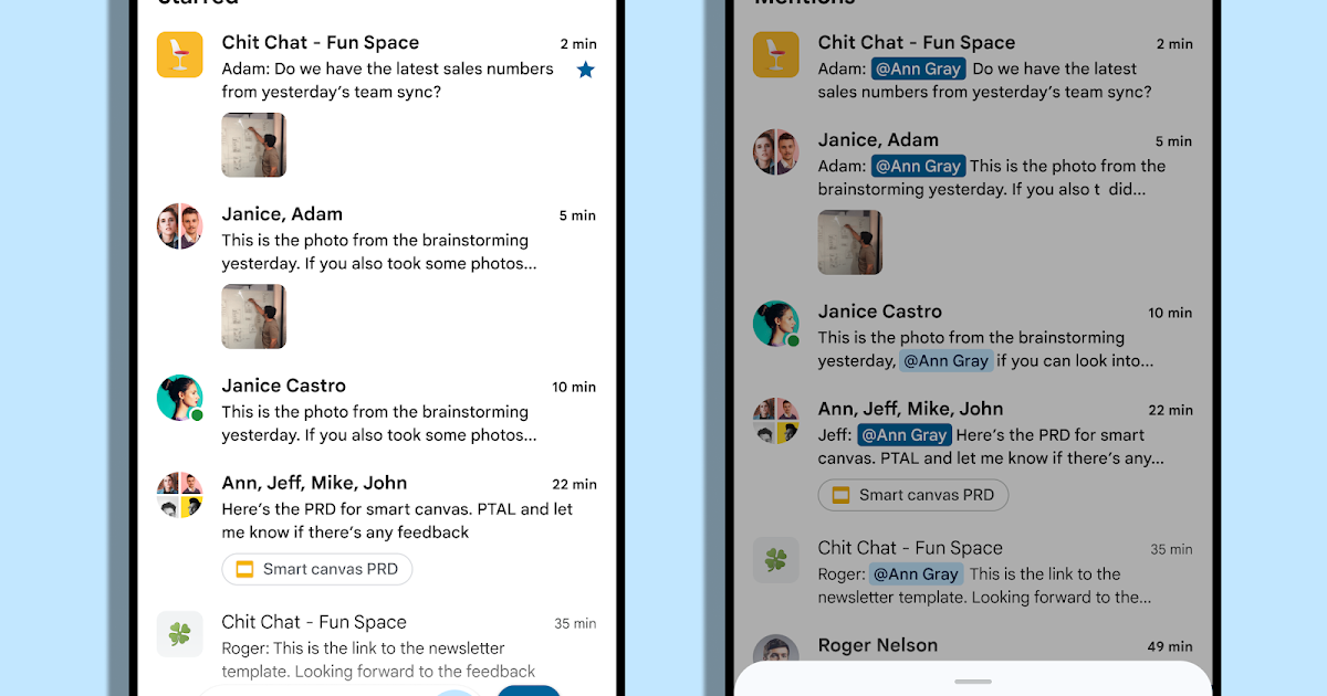 Google Workspace Updates: Star messages in Google Chat on mobile