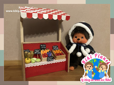 kiki monchhichi market stand marchande handmade fait main miniature