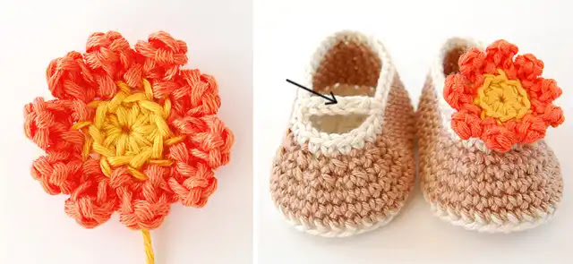 Tutorial botita flor para bebé a crochet.