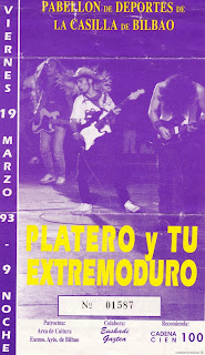 entrada de concierto de platero y tu y extremoduro