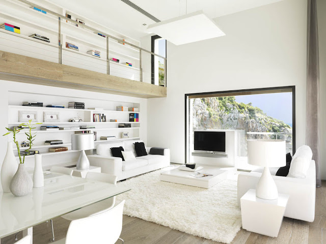 Living room by the huge window 