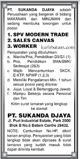 Lowongan Kerja PT. Sukanda Djaya Batam