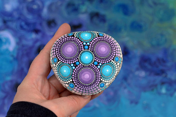 Mandala Stone - Hand Painted