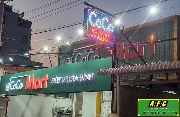 Thi công Bảng hiệu Hộp đèn CoCo Mart Phú Quốc