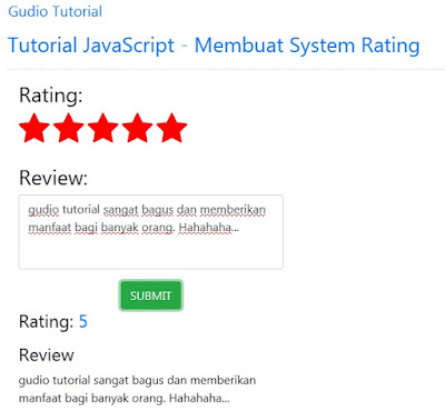 Membuat System Rating dengan Javascript