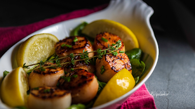 Pan seared scallops[https://www.recipelinker.com/2021/09/pan-seared-scallops.html]