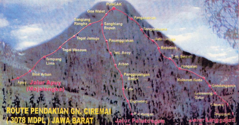 ILMU PENDAKI GUNUNG jalur pendakian gunung ciremai