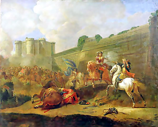 Battle of the Faubourg St Antoine (1652) by the walls of the Bastille, Paris