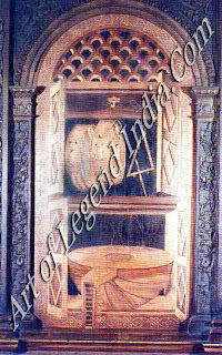 Musical inspiration, Until the time of the Carracci, Bologna was much more famous for its musical life than for its tradition in painting. This beautiful intarsia (inlaid wood) still-life is in the magnificent church of Sail Pet ronio, which was one of the most important centres of the cities varied and extensive musical activity. 