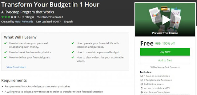 [100% Off] Transform Your Budget in 1 Hour| Worth 35$