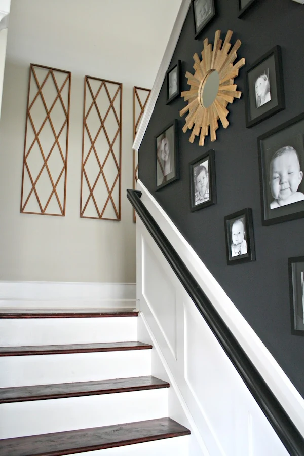 Gallery wall on stairs