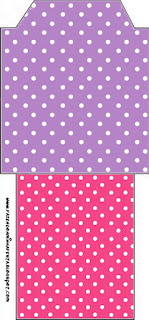 Pink, Purple and White Polka Dots Free Printable Tea Bag.