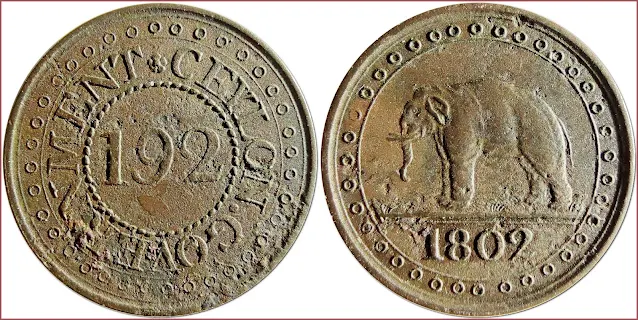 1/192 rixdollar, 1802: British Ceylon (nowadays Sri Lanka)