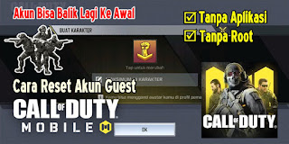 Cara Reset Akun Guest Call of Duty Mobile Garena Tanpa Aplikasi