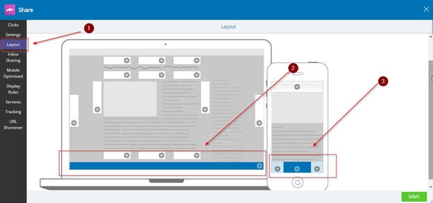 sumome sharing widget layout settings