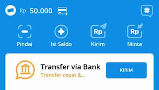 transfer via bank di dana