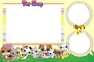 Pet Shop Party Free Printable Invitations, Labels or Cards.