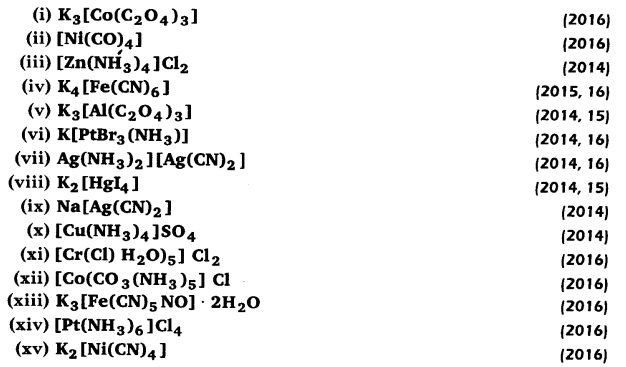 Solutions Class 12 रसायन विज्ञान-II Chapter-1 (उपसहसंयोजन यौगिक)