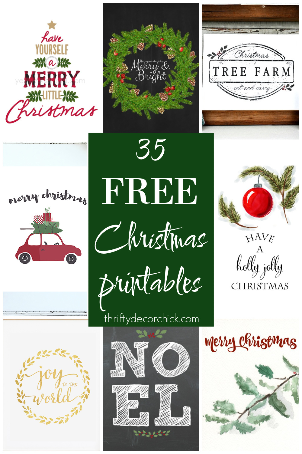 35 FREE Christmas Printables to Deck Your Halls | Thrifty Decor ...