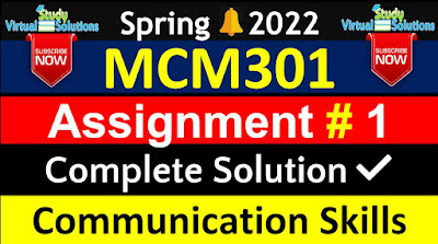 MCM301 Assignment 1 Solution Spring 2022