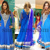 Nupur in Blue Heavy Salwar Kameez