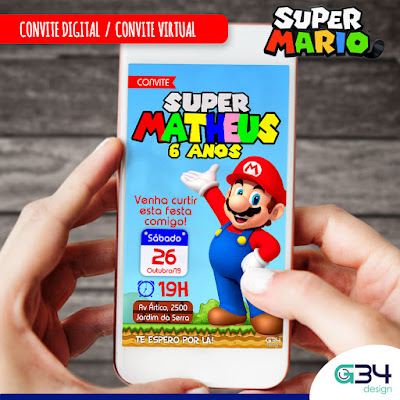 convite digital super mario bros