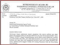 Surat Edaran Kesetaraan Kode Mapel Sertifikasi Lulusan 2007-2008