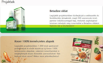 Knorr és Betadine terméktesztelés