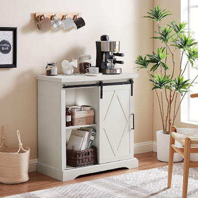 White Buffet Cabinet with Storage