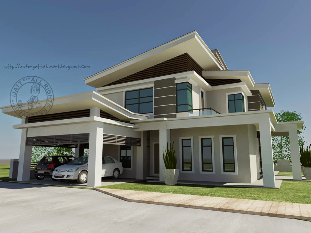  Gambar  Design Rumah  Banglo  2 Tingkat Modern Desain Rumah  