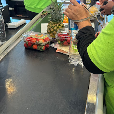 Grocery shopper making healthy choices