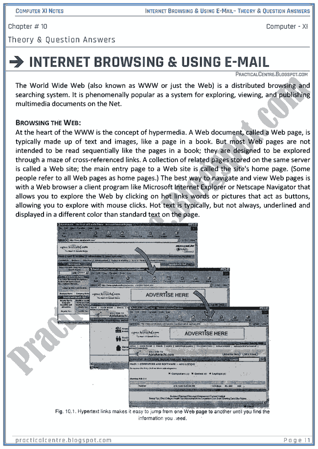 internet-browsing-and-using-e-mail-theory-and-questions-answers-computer-xi
