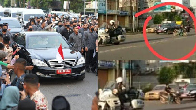 Viral Pemotor Nekat Potong Jalur Mobil Presiden Jokowi di Makassar, Tanpa Helm dan Knalpot Brong