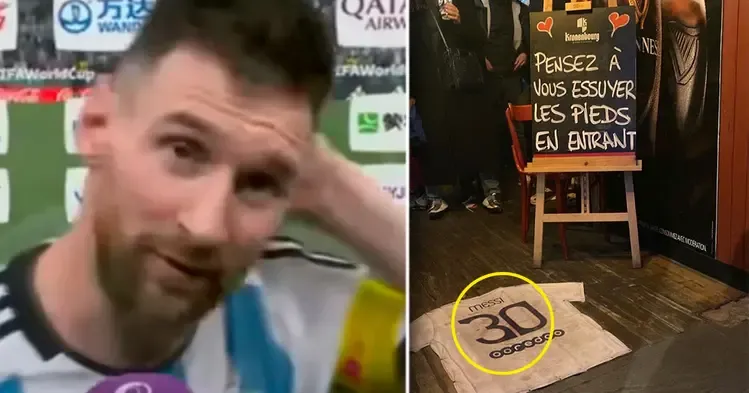 Some fans just can't admit defeat with pride. Bar Owner In France Uses Messi's PSG Jessy As Doormat