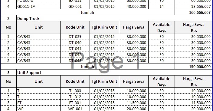 Contoh Form Invoice Alat Berat ~ Peluangusaha.web.id