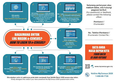 Cara Daftar e-Census/ Banci 2020 Online (Login)