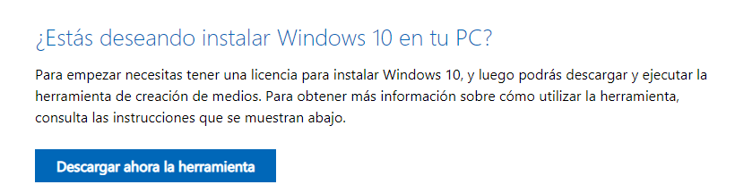 Descargar herramienta Windows