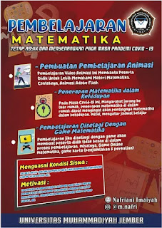 Poster pembelajaran matematika tetap asyik dan menyenangkan pada masa pandemi covid-19