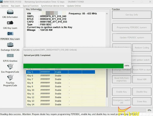 Xhorse VVDI BMW Tool Unlock BDC via OBD 4