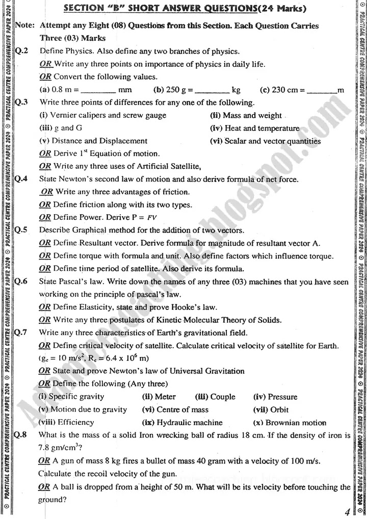 physics-9th-practical-centre-guess-paper-2024-science-group