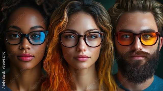 Blue light glasses to reduce eye strain—find yours now! Person using blue light blocking glasses to protect their eyes from digital eye strain