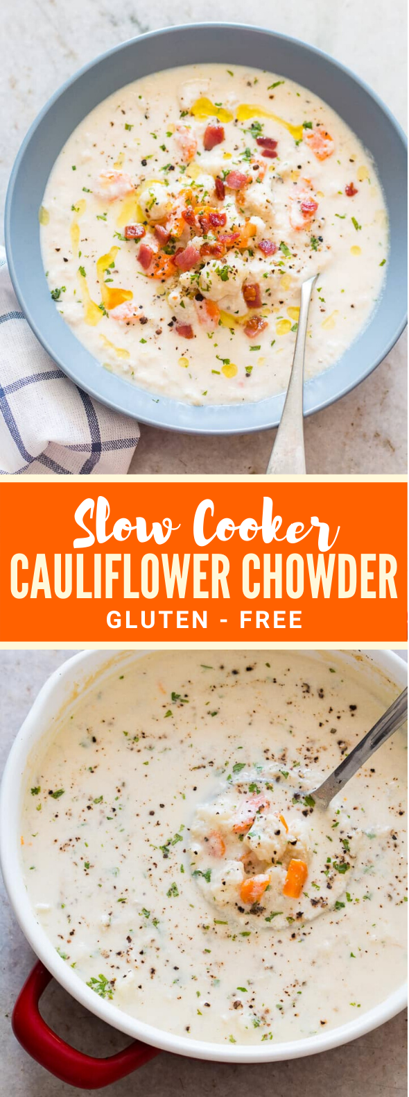 creamy cauliflower chowder (30 minute and gluten free) #lowcarb #ketodiet