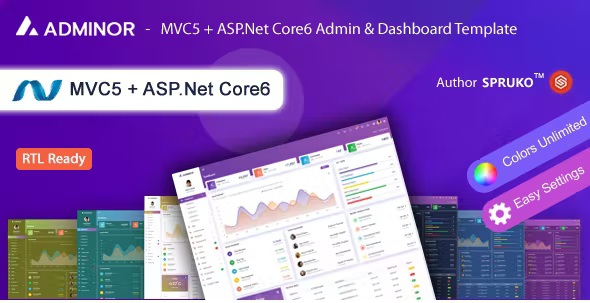 Download MVC + ASP.Net Core Admin Dashboard Template