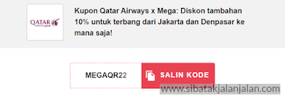 kupon qatar airways x mega diskon tambahan 10% untuk terbang dari jakarta dan denpasar ke mana saja