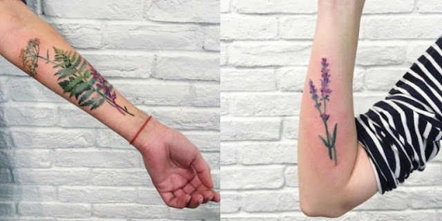 Tatuadora cria tatuagens baseadas em impressões digitais de plantas e flores