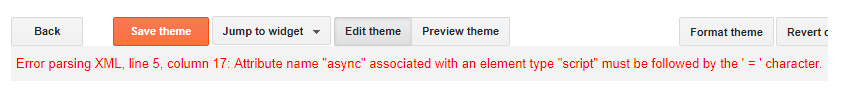 error parsing xml blogger